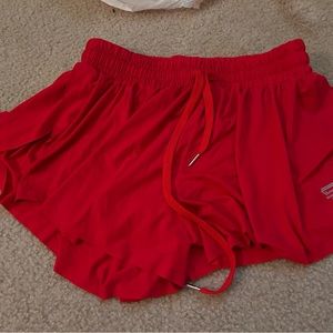 Red flowy shorts